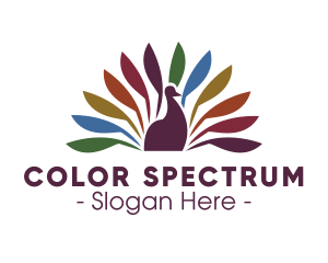 Colorful Peacock Feathers logo design