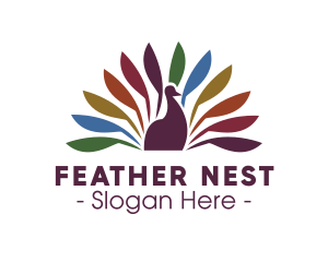 Colorful Peacock Feathers logo design