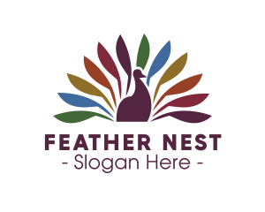 Colorful Peacock Feathers logo