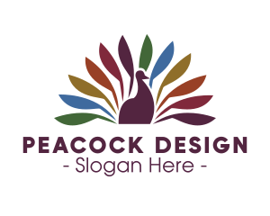 Colorful Peacock Feathers logo