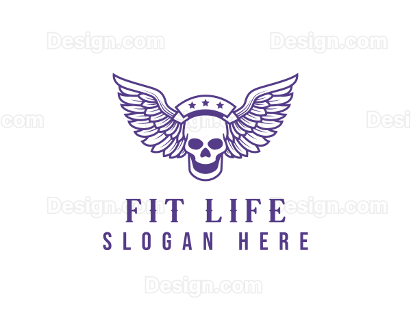 Skull Winged Pilot Logo