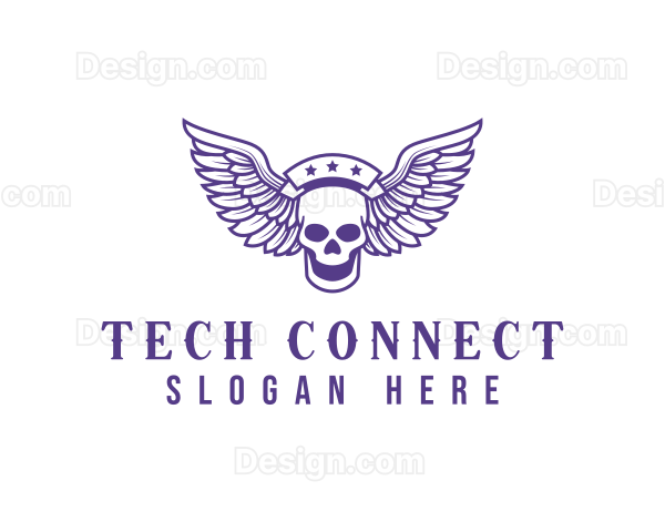 Skull Winged Pilot Logo