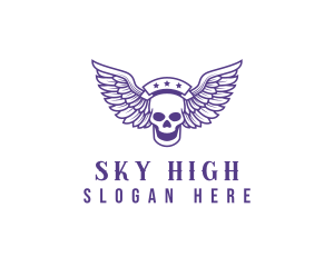 Skull Winged Pilot Logo