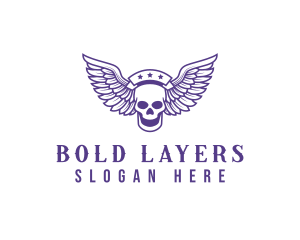 Skull Winged Pilot logo design