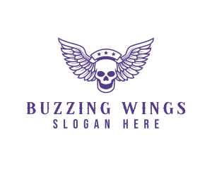 Skull Winged Pilot logo design