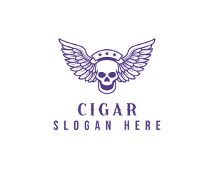 Skull Winged Pilot logo design