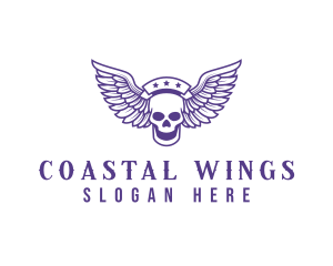 Skull Winged Pilot logo design