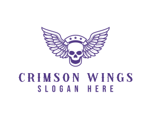 Skull Winged Pilot logo design