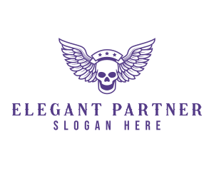 Skull Winged Pilot logo design