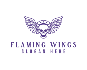 Skull Winged Pilot logo design