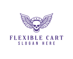 Skull Winged Pilot logo design