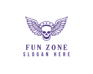 Skull Winged Pilot logo design