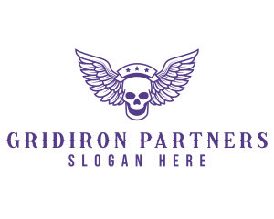 Skull Winged Pilot logo design