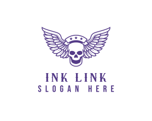 Skull Winged Pilot logo design