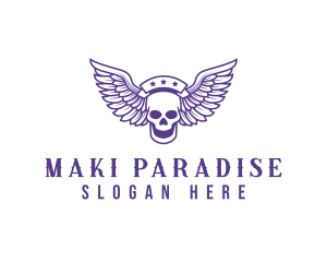 Skull Winged Pilot logo design