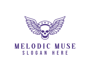 Skull Winged Pilot logo design