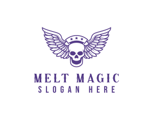 Skull Winged Pilot logo design