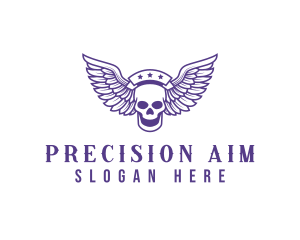 Skull Winged Pilot logo design