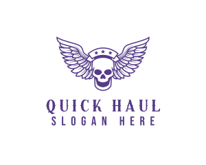 Skull Winged Pilot logo design