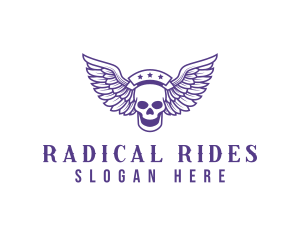 Skull Winged Pilot logo design