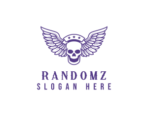 Skull Winged Pilot logo design