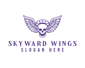 Skull Winged Pilot logo design