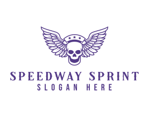 Skull Winged Pilot logo design