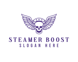 Skull Winged Pilot logo design