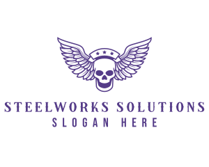 Skull Winged Pilot logo design