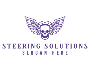 Skull Winged Pilot logo design