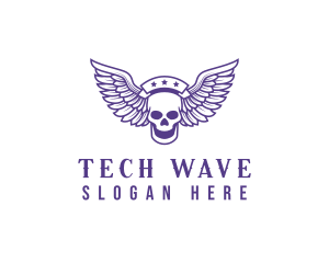 Skull Winged Pilot logo design