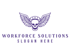 Skull Winged Pilot logo design