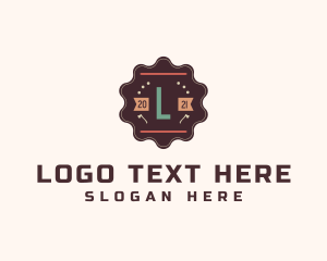 Wood Lumberjack Badge  Logo