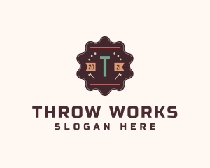 Wood Lumberjack Badge  logo design