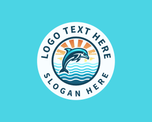 Ocean Dolphin Sunset logo