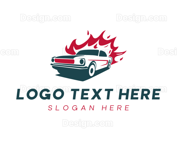 Flaming Auto Car Logo