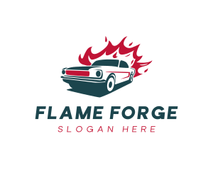 Flaming Auto Car  logo design