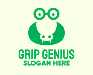 Green Nerd Aligator logo design