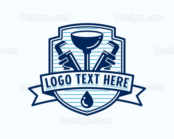 Plunger Repair Plumber Logo