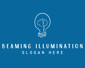 Light Bulb Brain logo design