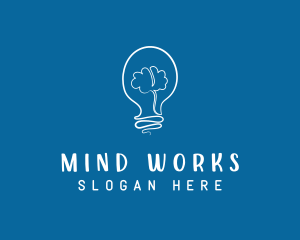 Light Bulb Brain logo design