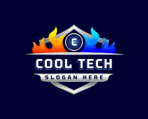 Heat Cool HVAC logo design