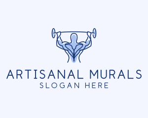 Muscle Gym Fitness Man  logo design