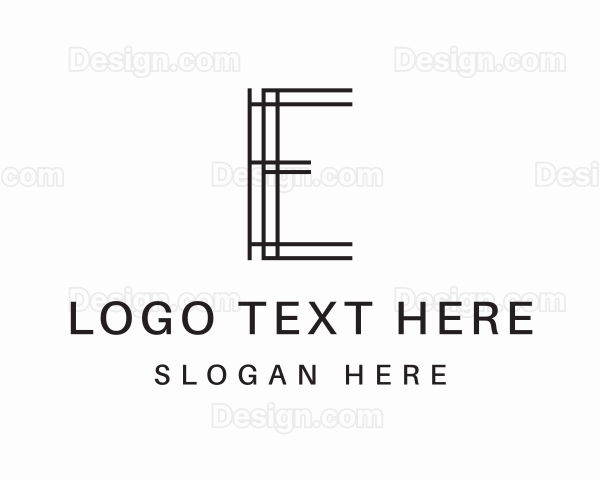 Geometric Lines Letter E Logo