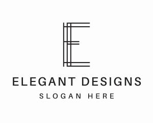 Geometric Lines Letter E logo design