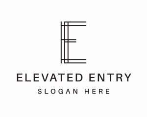 Geometric Lines Letter E logo design