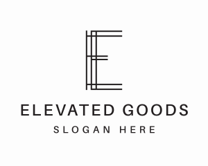 Geometric Lines Letter E logo design