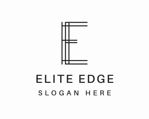 Geometric Lines Letter E logo design