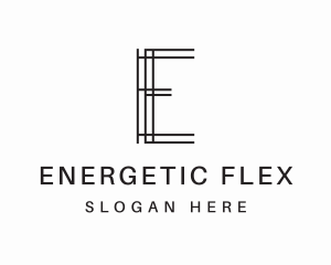 Geometric Lines Letter E logo design