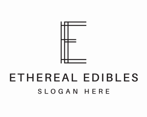 Geometric Lines Letter E logo design